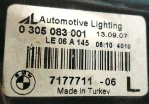 BMW 5 SERISI E60 E61 SOL SIS FARI 07-10 ORIJINAL CIKMA 0305083001  7177711-06
