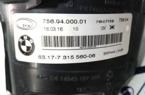 BMW F20 F21 F30 F31 F32 F36 SAG LED SIS FARI 14-18 ORIJINAL CIKMA 7560400001