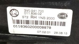 SKODA SUPERB 3 SAG SIS FARI 15-19 ORIJINAL CIKMA 3V0941700