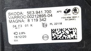 SKODA OCTAVIA 4 LED SAG SIS FARI 21-25 ORIJINAL CIKMA 5E3941700