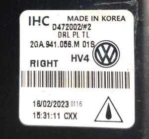 VOLKSWAGEN T-ROC LED SAG GUNDUZ FARI 19-23 ORIJINAL CIKMA 2GA941056M