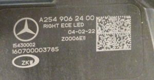 MERCEDES GLC CLASS W254 DIGITAL LED SAG FAR 22-25 ORIJINAL SIFIR A2549062400