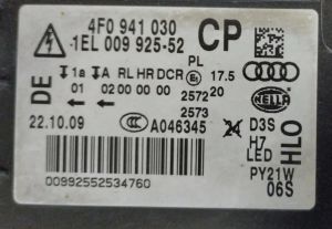 AUDI A6 C6 XENON LED SAG FAR 08-11 ORIJINAL CIKMA 4F0941030 1EL009925-52 1EL009925-22