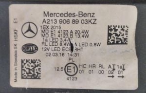 MERCEDES E CLASS W213 SAG FAR 16-19 ORIJINAL CIKMA A2139064004