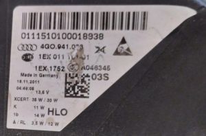 AUDI A6 C7 MATRIX FULL LED SOL FAR 11-14 ORIJINAL CIKMA 4G0941033E 1EX011151-05