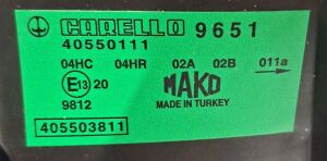 FIAT DOBLO 1 SISLI SOL FAR 01-05 ORIJINAL SIFIR 40550111