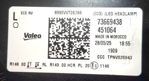 VOLKSWAGEN POLO 6 FULL LED SOL FAR 18-23 ORIJINAL SIFIR VALEO 451064 2G1941005C