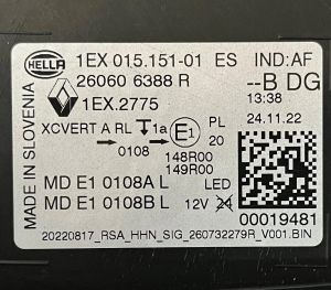 RENAULT AUSTRAL LED SOL FAR 22-25 ORIJINAL CIKMA 1EX015151-01 260606388R