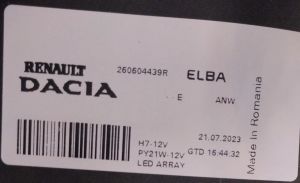 RENAULT TAILANT SOL FAR 20-24 ORIJINAL CIKMA 260604439R