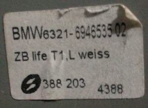 BMW 3 SERISI E46 BEYAZ SINYAL SOL DIS STOP 02-05 ORIJINAL CIKMA 69110531