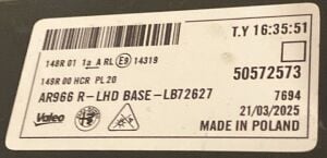 ALFA ROMEO MILANO JUNIOR MATRIX XENON LED SAG FAR 24-25 ORIJINAL SIFIR 50572573