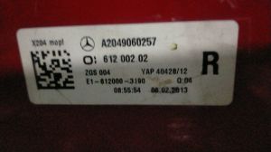 MERCEDES GLK CLASS X204 SAG STOP 08-12 ORIJINAL CIKMA A2049060257