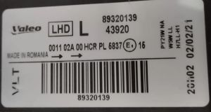 SEAT EXEO SOL FAR 09-14 ORIJINAL SIFIR 43920 89320139