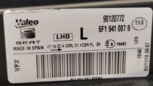 SEAT IBIZA V ARONA FULL LED SOL FAR 17-21 ORIJINAL CIKMA 90120772 6F1941007B