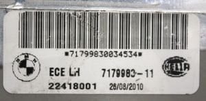 BMW X6 E71 E72 SOL DIS STOP 08-14 ORIJINAL CIKMA 63217179983