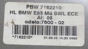 BMW X3 SERISI E83 MAKYAJLI SAG DIS STOP 06-11 ORIJINAL CIKMA 63217162210 715011043002