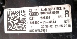 AUDI Q3 SAG TAMPON REFLEKTOR 15-18 ORIJINAL CIKMA 8U0945096B 1133012