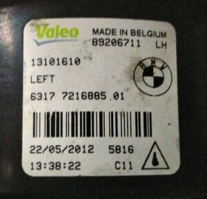 BMW 5 SERISI F10 F11 SOL SIS FARI 09-17 ORIJINAL CIKMA 6317721688501