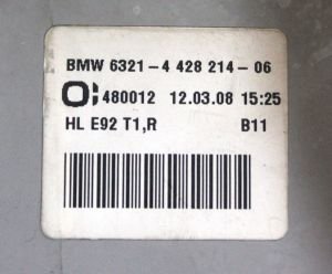 BMW 3 SERISI E93 SARI SINYAL SAG STOP 07-13 ORIJINAL CIKMA 63217162302