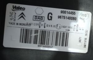CITROEN C-ELYSEE SOL FAR 12-17 ORIJINAL CIKMA 9675140080