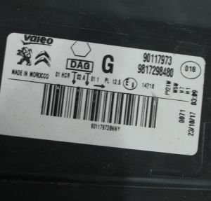 CITROEN C-ELYSEE MAKYAJLI SOL FAR 17-21 ORIJINAL CIKMA 9817298480