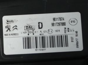 CITROEN C-ELYSEE MAKYAJLI SAG FAR 17-21 ORIJINAL CIKMA 9817297880