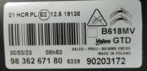 CITROEN C3 FULL LED SOL FAR 19-24 ORIJINAL SIFIR 9836267180