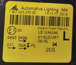 SKODA YETI XENON SOL FAR 15-18 ORIJINAL CIKMA 5L1941017D