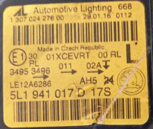 SKODA YETI XENON SOL FAR 15-18 ORIJINAL CIKMA 5L1941017D