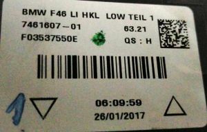 BMW 2 SERISI GRAN TOURER F46 MAKYAJLI SOL DIS STOP 14-18 ORIJINAL CIKMA 7461607-01