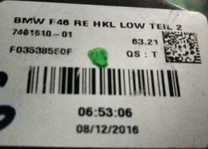 BMW 2 SERISI GRAN TOURER F46 MAKYAJLI SAG IC STOP 14-18 ORIJINAL CIKMA 7461610-01