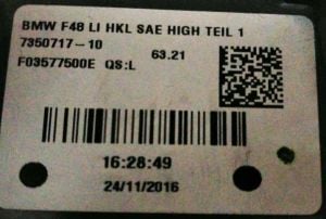 BMW X1 SERISI F48 LED SOL DIS STOP 16-19 ORIJINAL CIKMA 7350717-10 7488541-01 63217350711