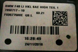 BMW X1 SERISI F48 LED SOL DIS STOP 16-19 ORIJINAL CIKMA 7350717-10 7488541-01 63217350711