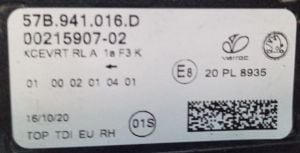 SKODA KAROQ FULL LED SAG FAR 17-20 ORIJINAL CIKMA 57B941016D