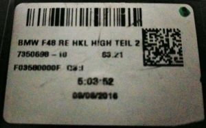 BMW X1 SERISI F48 LED SAG IC STOP 16-19 ORIJINAL CIKMA 7350698-10