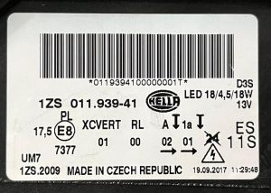 SKODA SUPERB III XENON LED SOL FAR 15-20 ORIJINAL SIFIR 1ZS011939-411 1ZS011939-21