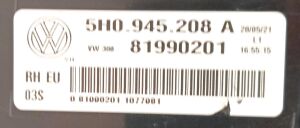 VOLKSWAGEN GOLF 8 KAYAR LED SAG DIS STOP 21-25 ORIJINAL SIFIR 714081990101 5H0945208A