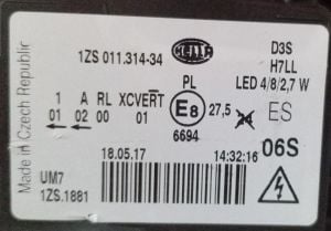 SKODA SUPERB II XENON SAG FAR 13-15 ORIJINAL SIFIR 1ZS011314-341