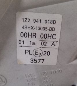 SKODA OCTAVIA II XENON SAG FAR 09-13 ORIJINAL CIKMA 1Z2941018D