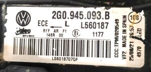 VOLKSWAGEN POLO LED SOL IC STOP 21-23 ORIJINAL CIKMA 2G0945093B