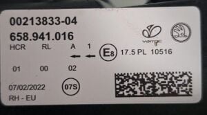 SKODA KAMIQ SAG FAR 19-23 ORIJINAL SIFIR 658941016