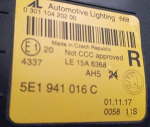 SKODA OCTAVIA III SAG FAR 17-21 ORIJINAL CIKMA 5E1941016C