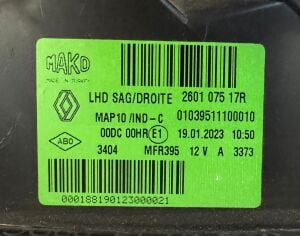 RENAULT FLUENCE XENON SAG FAR 13-16 ORIJINAL SIFIR 260107517R