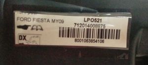 FORD FIESTA SAG FAR 08-13 ORIJINAL SIFIR  8A61 13W029 AA69 13W029