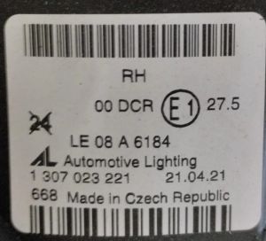 VOLVO C30 XENON SAG FAR 09-13 ORIJINAL CIKMA 1307023221