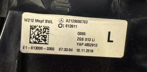MERCEDES E CLASS W212 LED SOL DIS STOP 13-16 ORIJINAL CIKMA A2129060703