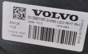 VOLVO S90 FULL LED SAG FAR 16-20 ORIJINAL CIKMA 31386165 31655735