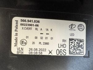 SKODA KODIAQ CRYSTAL LED SAG FAR 22-26 ORIJINAL SIFIR 566941036