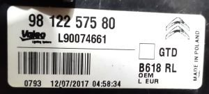 CITROEN C3 SOL STOP 16-21 ORIJINAL CIKMA 9812257580