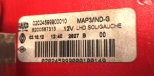 RENAULT CLIO 3 GRANDTOUR SOL TAMPON REFLEKTOR 09-12 ORIJINAL CIKMA 8200587313
